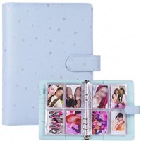 PU Leather Photocard Binder 6 Ring A5 25 Pages 4-Pocket Card Sleeves Kpop Photo Album for Trading Card Collector Organizer