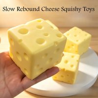 Stress Relief Cheese Cube Squishy Toy, PU Slow Rebound Sensory Fidget Ball, Creamy Scent Gift Box Pack for Adults Kids Office