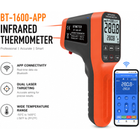 BT-1600APP Bluetooth Infrared Thermometer Gun -50~1600℃ Non-Contact IR Laser Temperature Gun DS30:1 for HVAC Oven BBQ Industrial