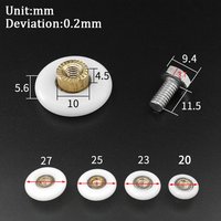 4Pcs Door Roller Replacement Shower Runner Wheels 20/23/25/27mm Wheel Diameter 6mm Hole For Shower Door Rollers Steam Cabins