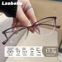 Lzabella New Fashion Butterfly Cat Eye Glasses Frame Small Face Women Flat Glasses Retro TR90 Optical Prescription Glasses 30318