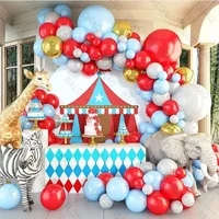120pcs Carnival Circus Balloons Arch Garland Kit Red Yellow Latex Ballon Circus Toy Party Birthday Decorations Rainbow Globos