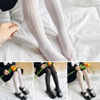 Summer Socks Pure Cotton Girls Tights Breathable Mesh White Black Children's Pantyhose Lolita Leggings Summer