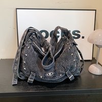 Large Capacity Denim Zipper Solid Color Sweet Crossbody Bags 2026 Hot Sale Commute Simple Casual Versatile Ladies Shoulder Bags