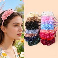 4/7 pieces, colorful three-dimensional flower headband, three-dimensional full with diamond embellishment, women's hair accessor