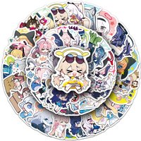 50 Pcs Blue Archive Stickers Q Version Cute Cartoon Game Decals Waterproof Stickers for Phone Case DIY Decorative Anime Sticker