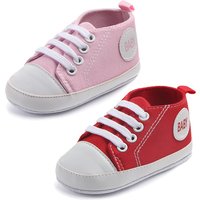 Canvas Sneakers Boys or Girls,Lightweight, Anti-Slip Soft Sole for All-Season First Walkers Infant Newborn Baby Shoes 0-18 Month
