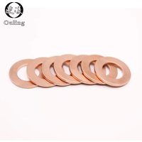 Copper gasket M6 M8 M9 M10 M12 M14 M16 M18 M20 thickness 1mm/1.5mm/2mm copper marine gasket Crush Washer Flat Seal Ring Fitting