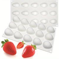 15-Cavity 3D Strawberry Silicone Mold for Gummies, Chocolates & Candies - Easy-Release, Non-Stick Baking Tray