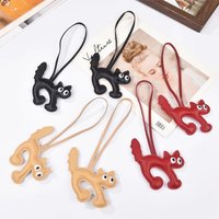 Cat Leather Bag Charm, Cat Back Arched Like a Taut Bow Keychain for Handbags Tote Bags Key Chains