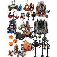 Medieval Witch Hut Building Blocks MOC Mode Magic Potion Bottle Witch's Kitchen Cartography table Toys Brick Gift
