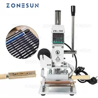 ZONESUN ZS-100A Manual Custom Logo PVC Card Leather Paper Pencil Hot Foil Stamping Bronzing Embossing Machine Heat Press Machine