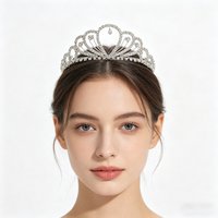 Fashion Silver Color Rhinestone Crown Bridal Wedding Tiara Sparkling Crystal Queen Headwear Women Party Hair Accessories
