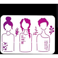 Paper Women Painting Stencil 11.69x8.27 Inch Reusable Craft Stencils Hollow Out Drawing Painting Template for Wood Fabric