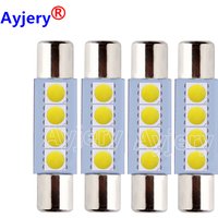 4Pcs 12V Auto LED T6.3 5050 3 SMD 28/31mm White Ice Blue Car Vehicle Interior Sun Visor Vanity Mirror Lights Makeup Lights Lamp