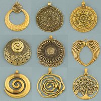 1 PC Antique Gold Large Tribal Flower/Life Tree/Medallion Charm Pendant for DIY Necklace Jewellery Making Materials