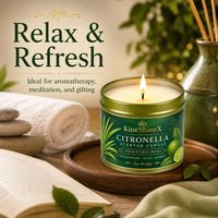 Citronella Scented Candle 60g–Fresh Citrus Aroma,Aromatherapy Relaxation,Up to 15H Burn Time,Clean Soot-Free for Indoor Outdoor