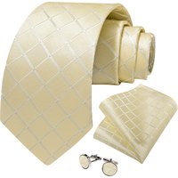 Classic Men Tie Pocket Square Cufflinks Set Daily Business Wedding