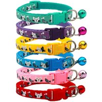 Pet Accessories Dog Cat Collar Bell Colorful Cats Pattern Adjustable Collars For Puppy Kitten DIY Small Animal
