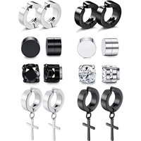 Stainless Steel Magnetic Stud Earrings Gothic Hip Hop Style Non Piercing Clip Ear Stud Unisex Fashion Accessories