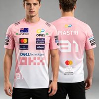 Racing Theme Printed Short-sleeve T-shirt Fashion Sporty Round Neck Top Casual Daily Wear Unisex Breathable Summer Tee