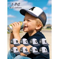 1pc Gray Hat With 26-Letter Pattern, Kids Cap For Boys And Girls, Baseball Cap, Sun Visor Hat, Suitable For Outdoor Activities A