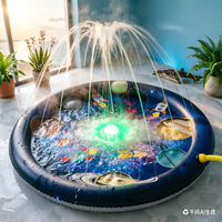 Inflatable Splash Pad with LED Lights, PVC Water Spray Mat for Kids, Outdoor Backyard Pool Toy for Summer Fun