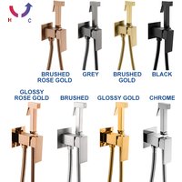 Rose Gold Bidet Faucet Wall mounted Toilet spray Bathroom Shower Tap Cold and Hot Mixer Handheld Spray Gun Wash Basin Crane