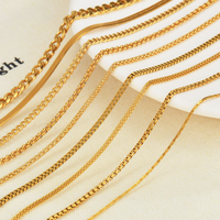 Kissmoon Punk Minimalist Chain Necklace for Women Men Stainless Steel Hip Hop Basic Link Cuban&Blade Chain Necklace Jewelry Gift