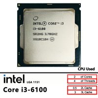 Intel Used Core I3-6100 i3 6100 3.7 GHz 2 cores 4 threads 51W CPU processor LGA 1151