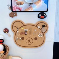 Cartoon Rilakkumas Bear Felt Board Kawaii Teddy Bear Wall Sticker Message Board Photos Earrings Dolls Hanging Board Wall Decor