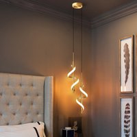 Nordycka Minimalistyczna Nowoczesna Luksusowa Lampa Wisząca z Spiralnym Prętem do Sypialni, Lampka Nocna, Żyrandol, Dekoracja Restauracji, Oprawy Oświetleniowe