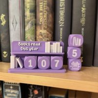 3D Printed 3D Book Read Counter Books Read This Year Sign Book Lover Sign Reading Counter Manual Counter Book Tracker