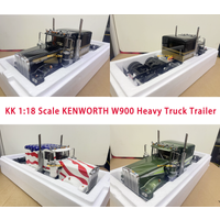 KK Diecast 1:18 Scale KENWORTH W900 Long Head Heavy Truck Trailer Alloy Car Model Adult Collection Decoration Gift Display