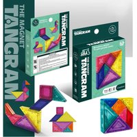 Magnetic Colorful 3D Tangram Jigsaw Toy Kid Logical Thinking Training Drawing Board Games Montessori Education Toys For Children