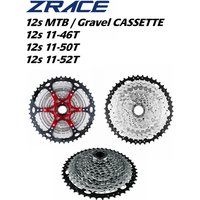 AliExpress ZRACE Bicycle Cassette 12 Speed MTB / Gravel Bike Freewheel 11-50T / 11-52T Aluminum Alloy Bracket, 12s Cassette