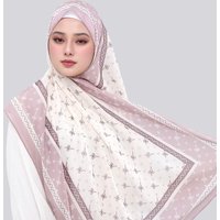 Ramadan Bow Printed Premium Chiffon Muslim Hijab Scarf for Women Soft Ventilate Headscarf Head Wraps Islam Ethnic Turban Bandana