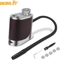 BORUiT BQ500 New Portable Food Cold Smoke Generator USB Rechargeable Molecular Cuisine Smoking Gun Meat Burn Cooking for BBQ