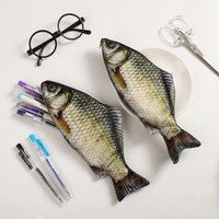 Creative Simulated Salted Fish Pencil Case Large Capacity Pencils Pouch Bag Funny School Pencil Cases Stationery Supplies New
