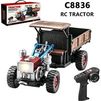 Brand New 1/14 C8836 RC Handheld Tractor 2.4G Full Scale 4wd Simulation Tractor Remote Control Car Model Toy Christmas Gift