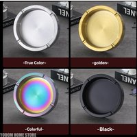 Outdoor Windproof Stainless Steel Ashtray Unbreakable Tabletop Ash Tray for Home Restaurant Bar Car Desktop Smoking Accessories