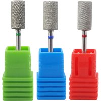Easy Nail Diamond Cross Teeth Barrel Nail Drill Bits Rotary Cuticle Clean Burr 3/32" Manicure Bit Drill Machine Accessories
