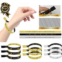 10PCS Gold Glitter VIP Cloth Wristbands VIP Bracelets Event Wristbands for Wedding Concerts Festivals Parties & Nightclubs