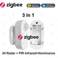 3-in-1 Zigbee menschlicher Anwesenheitssensor 24G MmWave Radarwarner + PIR-Bewegungserkennung + Beleuchtungsstärkedetektion Hausautomation für Z2M