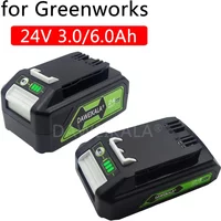 For Greenworks 24V 6.0Ah Lithium Battery for Greenworks 24V 48V Tools MO24B410 MO48L4211 HT24B210 21342