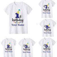 Boy Birthday Number Name Cartoon T Shirt Number 1 2 3 4 5 6 7 8 9 Graphic Kids Clothes Children Birthday T-shirts Funny Gift