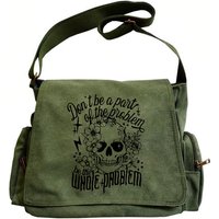 Bold Statement Women's Shoulder Bag Crossbody Bag Messenger Bag Canvas Skull Print Large Capacity