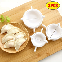Dumpling Mold Maker 3 Pack - Quick Press Dumpling Press Tool, Easy Plastic Dumpling Maker Set for Homemade Gyoza, Wonton