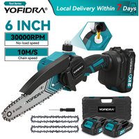 YOFIDRA 30000 U/min 6 Zoll Elektrische Kettensäge Tragbare Kettensäge Garten Holzbearbeitung Schneiden Power Tool Für Makita 21 V Batterie pin