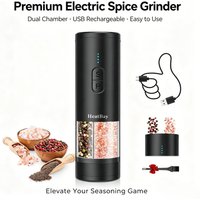 USB Rechargeable Pepper Grinder Equipped with LED Light, Adjustable Coarseness, Designed for One-Handed Cooking Use